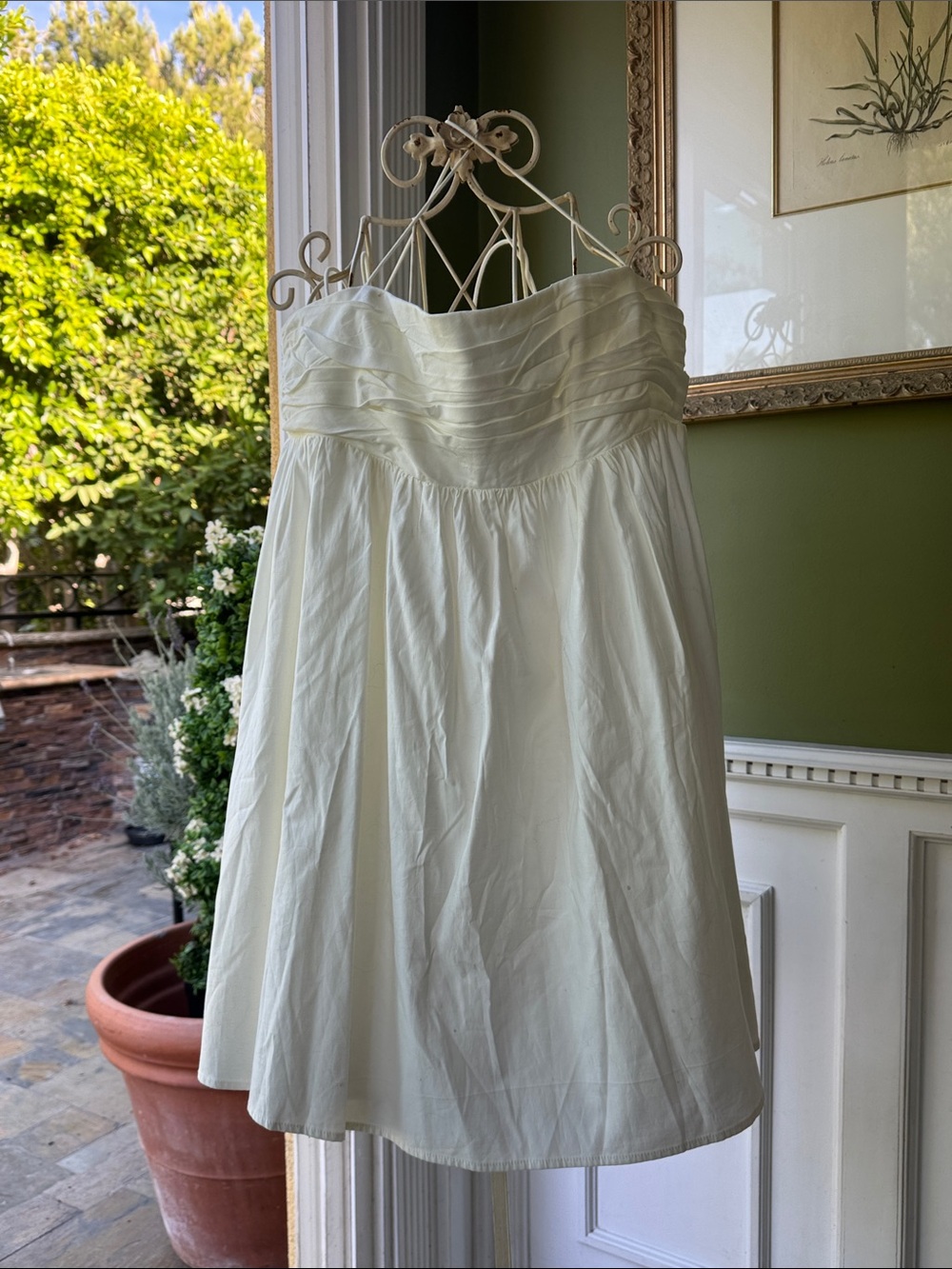 Reformation Ivory Strapless Mini Dress